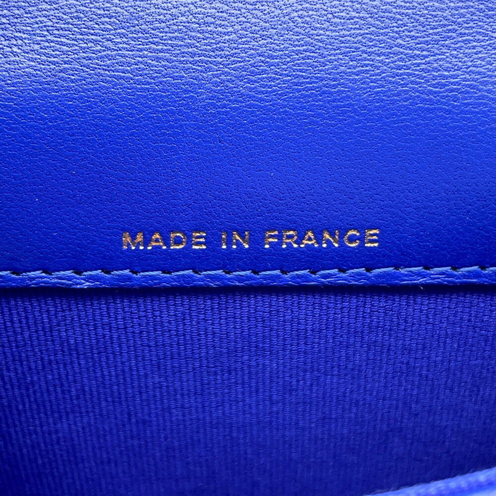 CHANEL Authentic Blue Lambskin Leather Logo Wallet - Picture 15 of 16